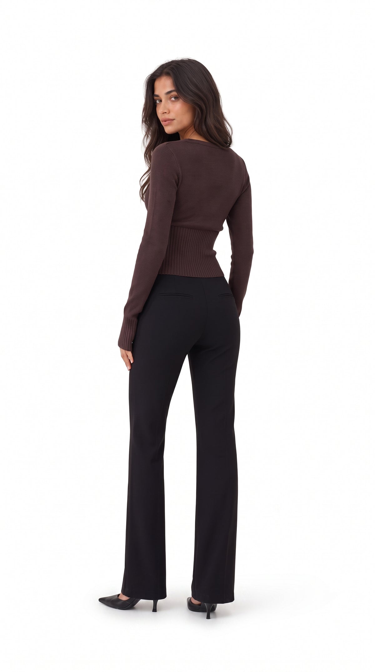 Cropped Cardigan - Brown