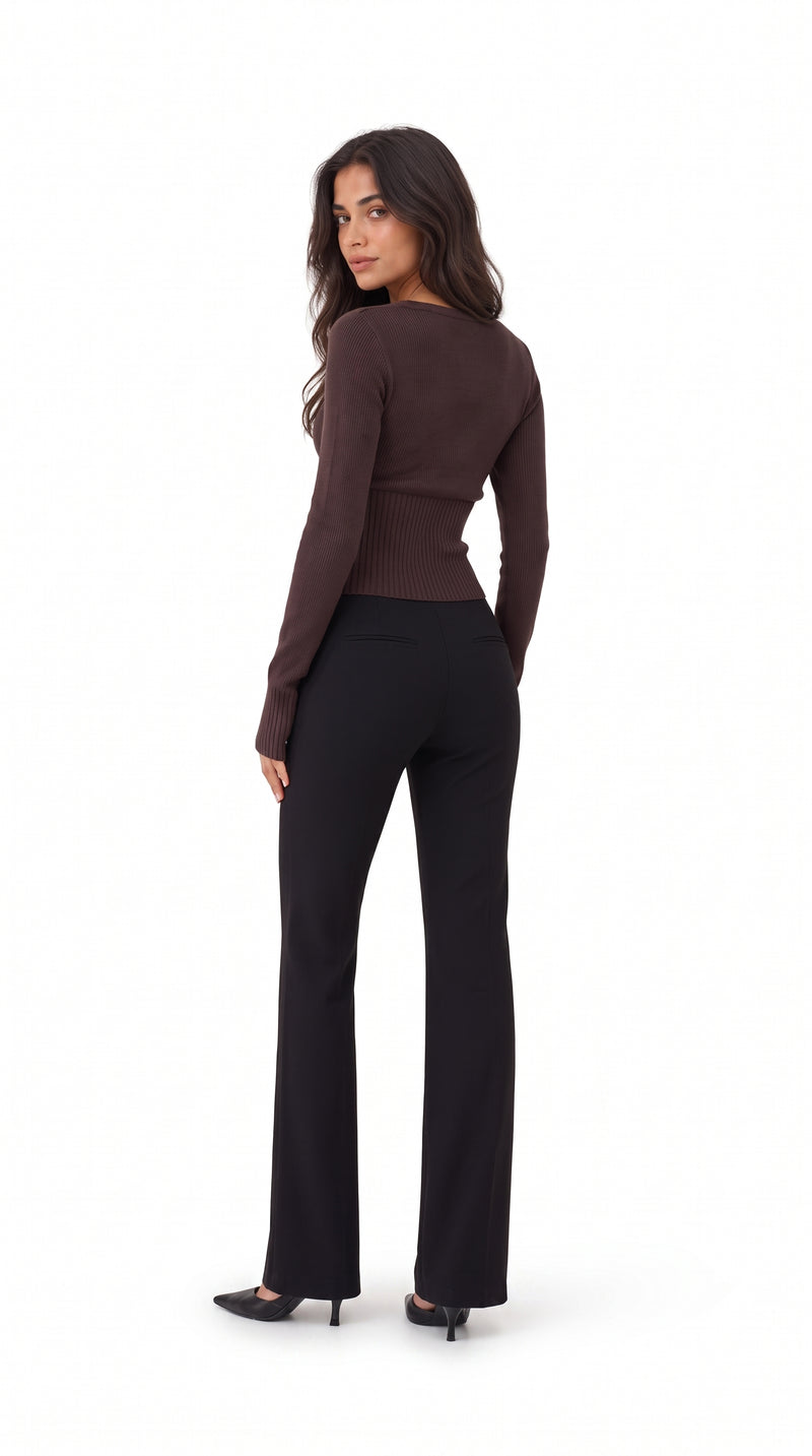 Cropped Cardigan - Brown