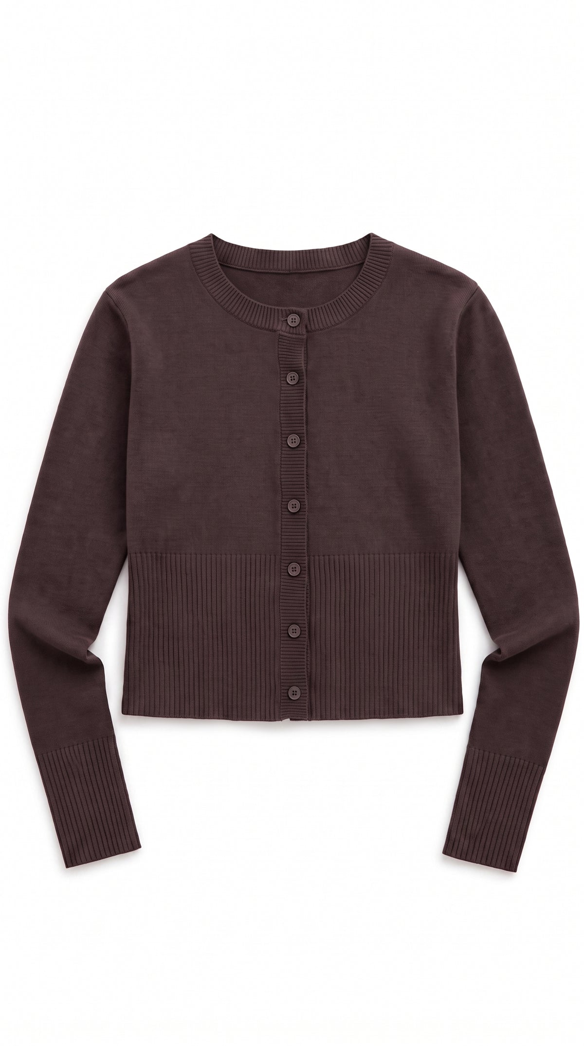 Cropped Cardigan - Brown