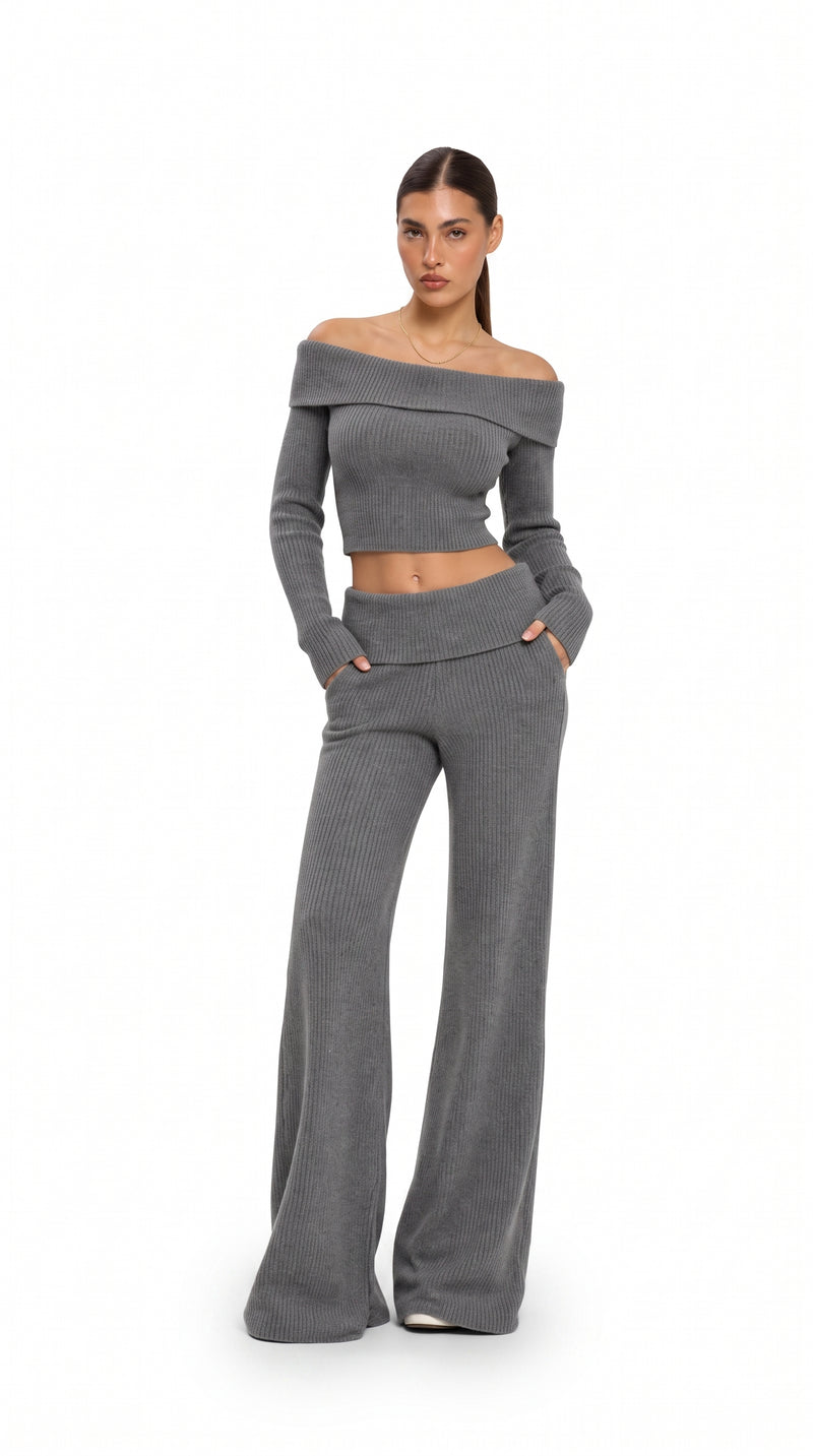 Off-the-Shoulder Knit Set