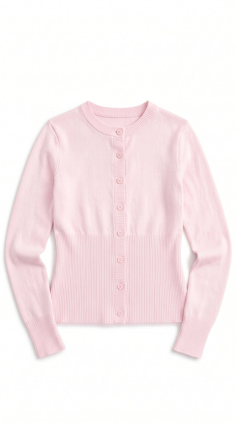 Cropped Cardigan - Pink