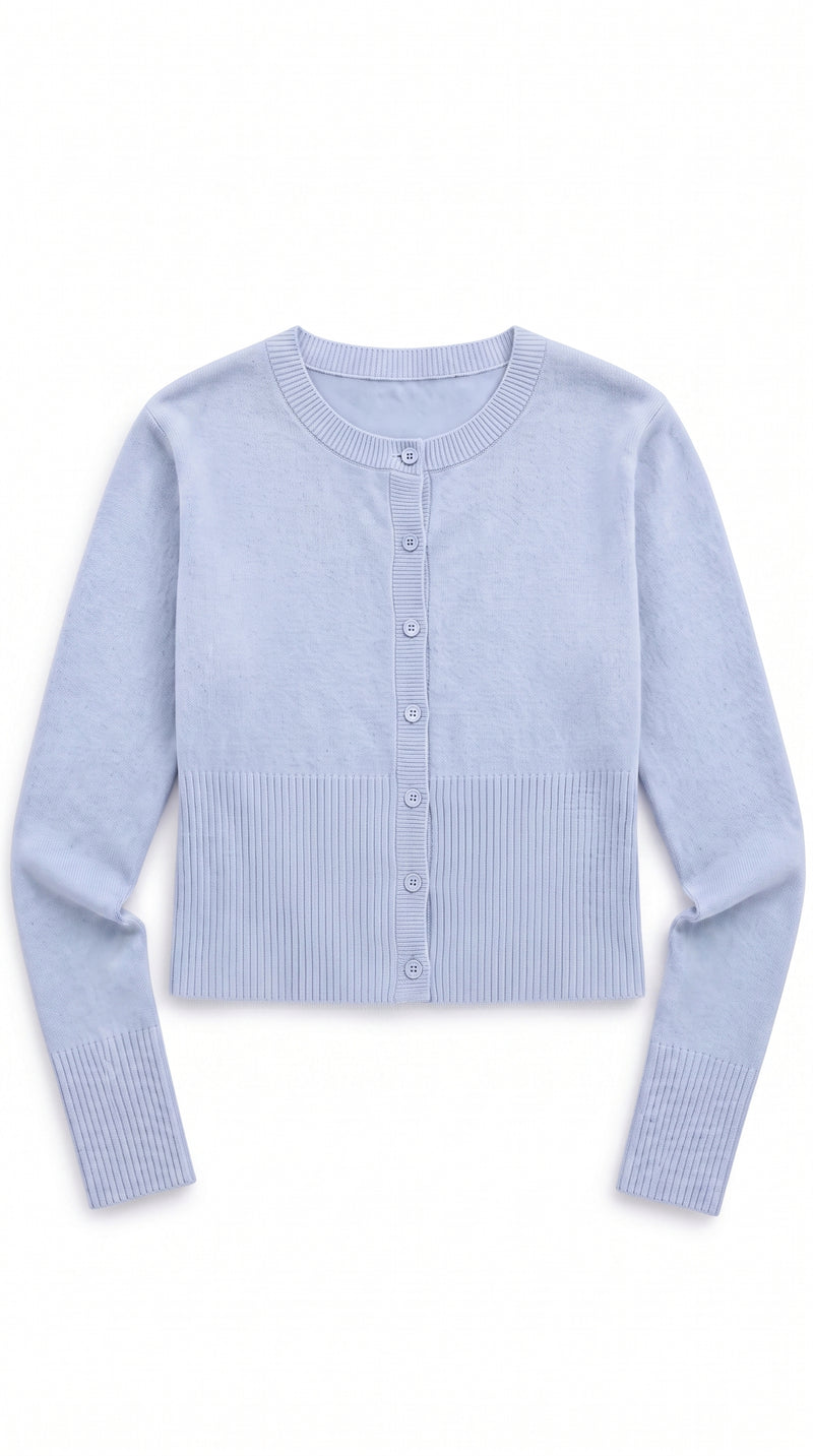 Cropped Cardigan - Baby Blue